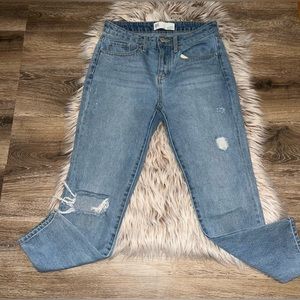 RSQ jeans women’s boyfriend button zipper blue jeans